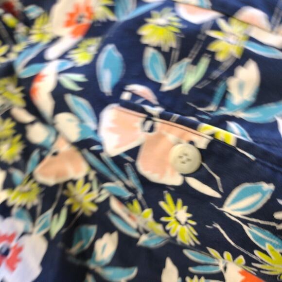 Gap Chino Shorts Floral Womens Size 6 Casual Blue Stretch Pockets - Picture 9 of 11